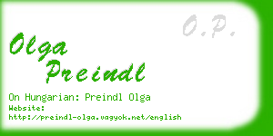 olga preindl business card